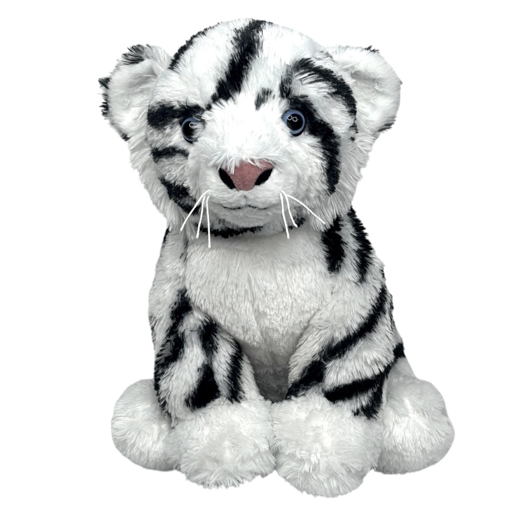 Retired Build A Bear Black & White Striped Siberian Tiger 2016 BAB Plush